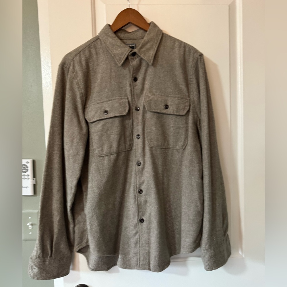 Todd Snyder heavyweight flannel 100% cotton utility over shirt in beige